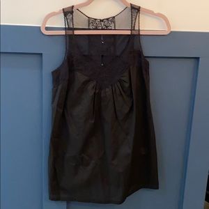 Lace and cotton/rayon sleeveless blouse